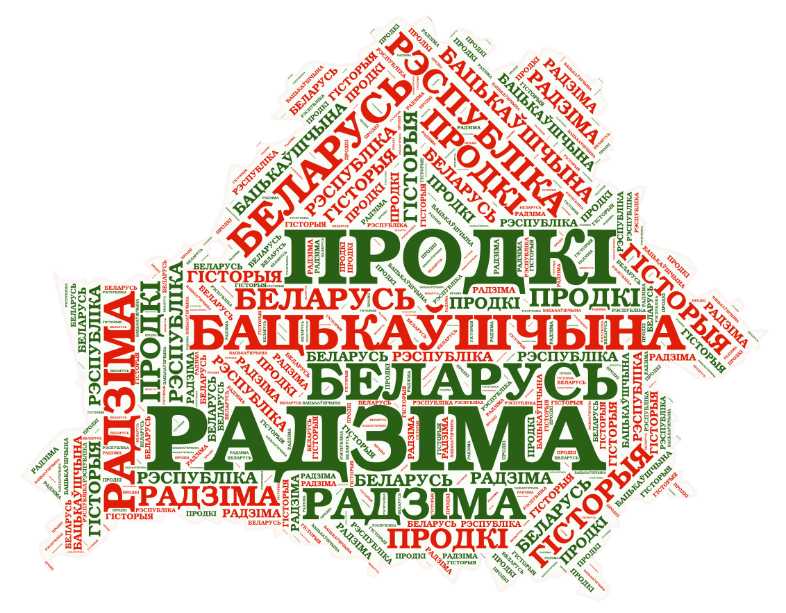 Облако слов на белорусском